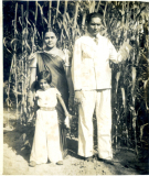 Ummu, Azeez and Marina at Chengatpadai Farm in 1943