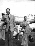 Azeez and Ummu returning after Haj and after attending Strasbourg Conference via Karachi in 1955