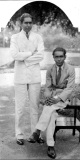 Azeez with his cousin A.L. Idroos (son of his paternal uncle Asena Lebbe Pulavar Alim, a Poet and Arabic-Tamil scholar) in Matale in 1937.