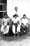 Azeez's children Marina, Iqbal and Ali with his maternal grandmother 'Ummamma' and maternal aunt 'Ummachchi' at Puttalam in 1951.