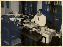 Azeez in his office/library at his residence