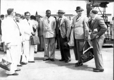 Commonwealth Parliamentary Association Conference delegates from Ceylon, D.B. Welagedera, V. Kumaraswamy, Bernard Aluwihare and A.M.A. Azeez, at Nairobi Airport in 1954