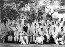 Farewell to Sanitary Engineer, Ministry of Health in 1938. Azeez as Administrative Secretary of the Dept. of Medical & Sanitary Services/Secretary to Minister of Health is seated 3rd from right. The Minister Hon. Dr. W.A. De Silva is seated 4th from left.