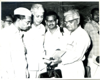 Azeez, V.A. Ghafoor and Prof. M.M.Uwise at the First World Islamic Tamil Literary Conference,<p> South India in May 1973</p>