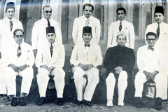 CMSF Committee of Management 1952 Seated (L-R): M. Mathany Ismail, A.M.A. Azeez (Chairman), A.M. Buhari (President BoT), L. Gulamhusein (Secretary) & M.L.M. Mackeen. Standing (L-R): A.J.M. Jameel, Dr. A.R.M. Waffarn, M. Rafeek, M.U.M. Saleem & M.H.S. Marikar.