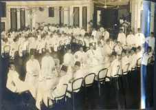 Ceylon Muslim League Complimentary Dinner to Azeez on becoming the first Muslim Civil Serveant at the Galle Face Hotel in 1935. Dr. M.C.M. Kaleel and T.B. Jayah are also present at the head table.