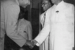 Azeez greeting Hon. Pandit Jawaharlal Nehru, Prime Minister of India