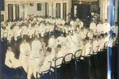 Ceylon Muslim League Complimentary Dinner to Azeez on becoming the first Muslim Civil Serveant at the Galle Face Hotel in 1935. Dr. M.C.M. Kaleel and T.B. Jayah are also present at the head table.
