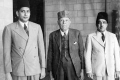 Azeez (leader) and Moulavi Abul Hassan from Ceylon and another delegate at the World Muslim Conference in Karachi, Pakistan in 1951