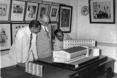 Fleming of Asia Foundation inspecting model of Pre-School in 1958