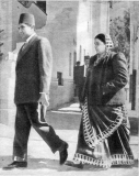 Azeez and Ummu at the Races in Cairo, Egypt in 1947. The Sari worn by Ummu was admired and the photo appeared in the Arabic newspapers.