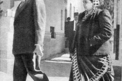 Azeez and Ummu at the Races in Cairo, Egypt in 1947. The Sari worn by Ummu was admired and the photo appeared in the Arabic newspapers.