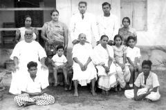 Seated: Ibrahim Sahib, Iqbal, \'Ummamma\', \'Ummachchi\', Marina & Ali