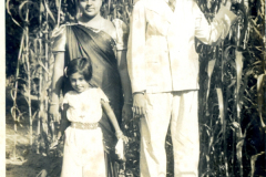 Ummu, Azeez and Marina at Chengatpadai Farm in 1943