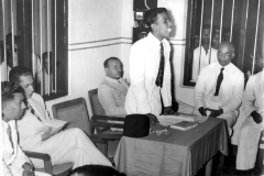 S.B.C. Halaldeen speaking at opening ceremony of YMMA Maligawatte Headquarters in 1955