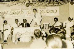 Azeez speaking at the meeting to felicitate Poet Abdul Cader Lebbe on his birthday    on 7.10.1970 at Usmaniya MV, Katukelle, Kandy.