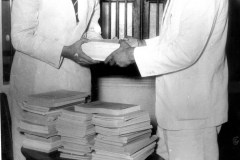 Receiving books from Egypt through S.S. Issadeen in 1956