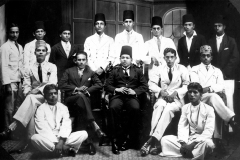 At Zahira Hostel, 16, Forbes Road, Colombo 10 in 1929. Azeez as resident tutor is standing 5th from left