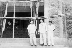 Dr. S.A. Imam, Azeez and M.J.M Muhsin at the Ceylon Muslim Cultural Center Site in 1959