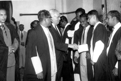 H.E. Bernard Gufler, US Ambassador at Prize Day in 1960