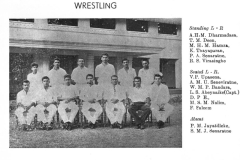 University of Ceylon, Peradeniya Wrestling Team 1961. T.M. Deen, M.H.M. Hamza, M.S.M. Nalim, and F. Saleem were Zahirians of the Azeez era