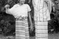 Ali in plaster after dislocating his upper arm in school; Azeez after attack of amoebiasis on his return from Kenya in 1954