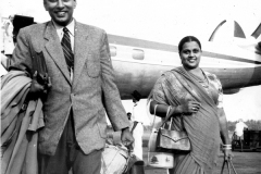 Azeez and Ummu returning after Haj and after attending Strasbourg Conference via Karachi in 1955