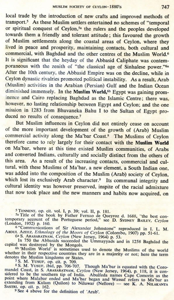 "Some Aspects of the Muslim Society of Ceylon with Special Reference to the Eighteen-Eighties"