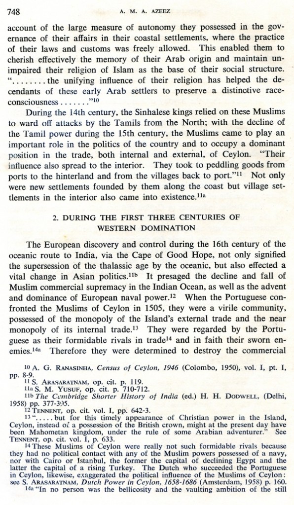 "Some Aspects of the Muslim Society of Ceylon with Special Reference to the Eighteen-Eighties"